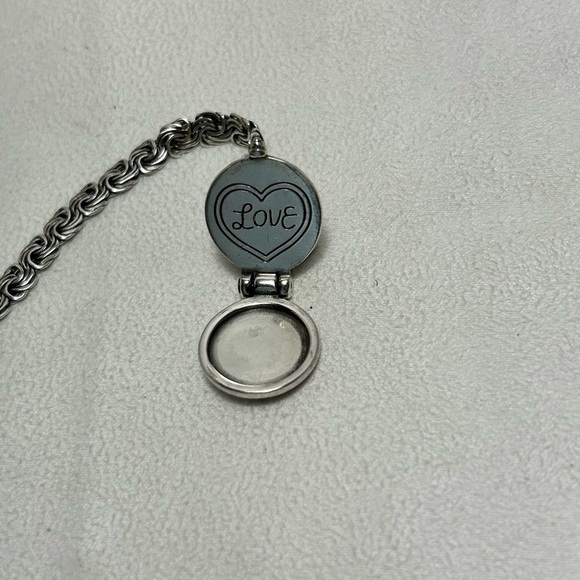 Brighton Locket Charm Bracelet Silver Plated Vintage 8" - Picture 9 of 9